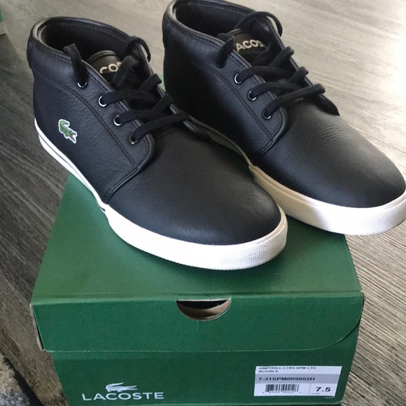lacoste ampthill black leather
